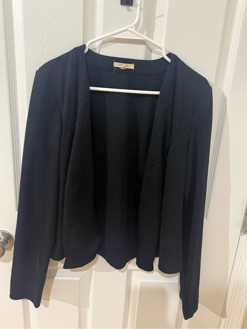 Women's Black Open-Front Sweater Cardigan